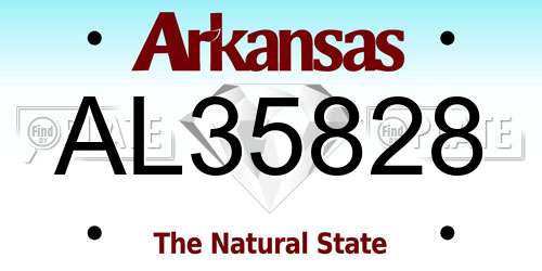 AL35828 Arkansas License Plate