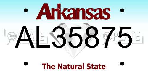 AL35875 Arkansas License Plate