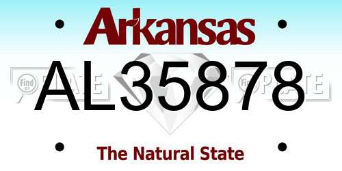 AL35878 Arkansas License Plate