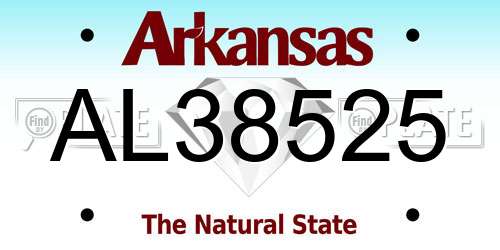 AL38525 Arkansas License Plate
