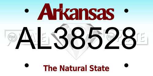 AL38528 Arkansas License Plate