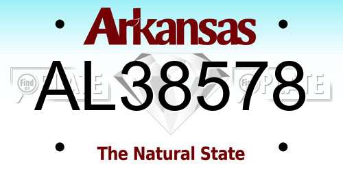 AL38578 Arkansas License Plate