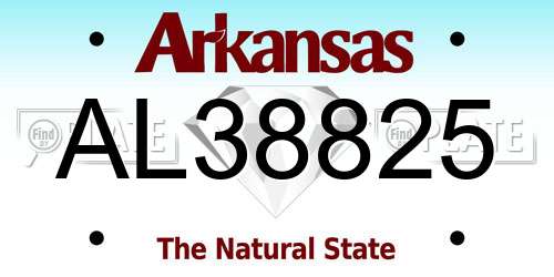 AL38825 Arkansas License Plate