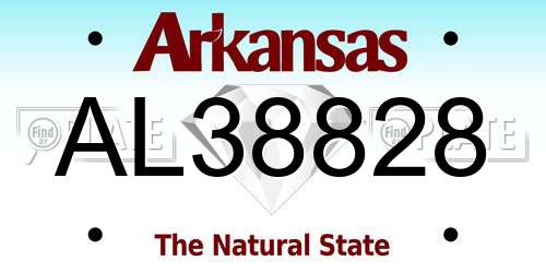 AL38828 Arkansas License Plate