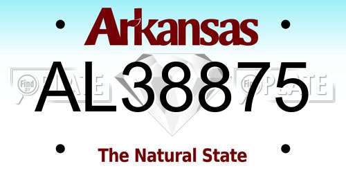 AL38875 Arkansas License Plate