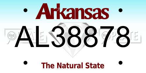 AL38878 Arkansas License Plate
