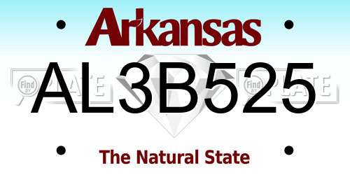 AL3B525 Arkansas License Plate