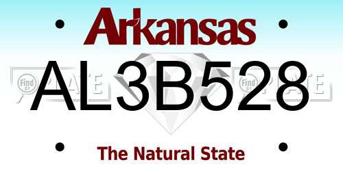 AL3B528 Arkansas License Plate