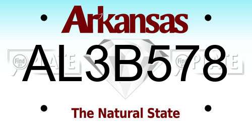 AL3B578 Arkansas License Plate