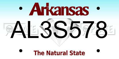 AL3S578 Arkansas License Plate
