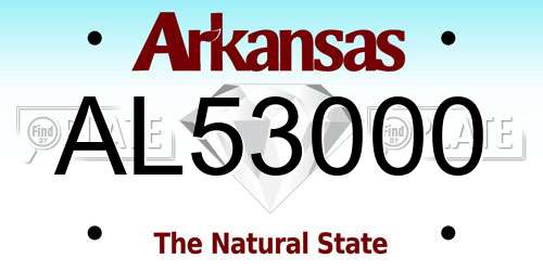 AL53000 Arkansas License Plate