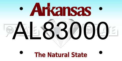 AL83000 Arkansas License Plate