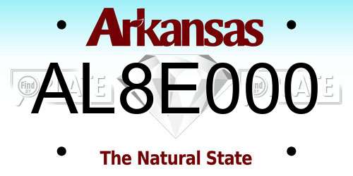 AL8E000 Arkansas License Plate