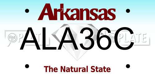 ALA36C Arkansas License Plate