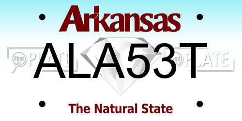 ALA53T Arkansas License Plate
