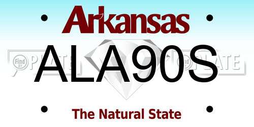 ALA90S Arkansas License Plate