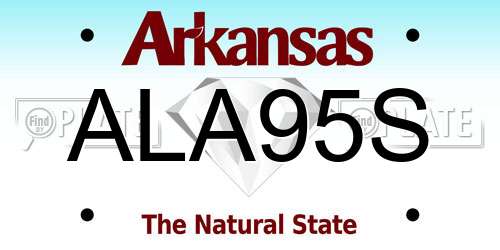 ALA95S Arkansas License Plate