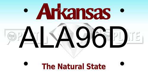 ALA96D Arkansas License Plate
