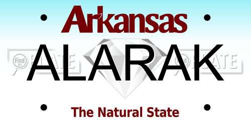 ALARAK Arkansas License Plate