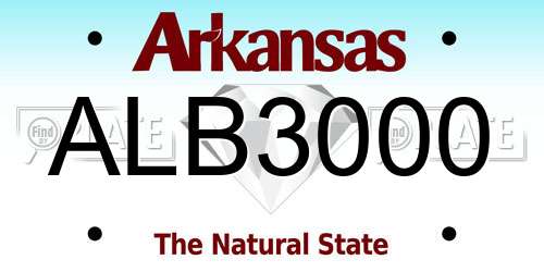 ALB3000 Arkansas License Plate