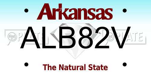 ALB82V Arkansas License Plate