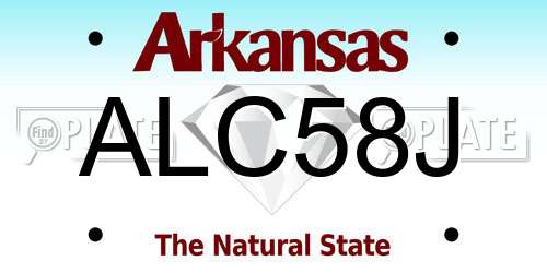 ALC58J Arkansas License Plate
