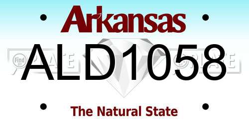 ALD1058 Arkansas License Plate