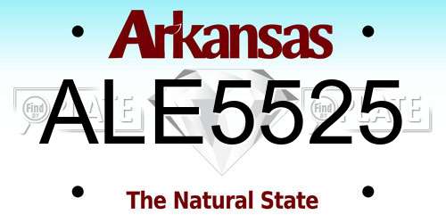ALE5525 Arkansas License Plate