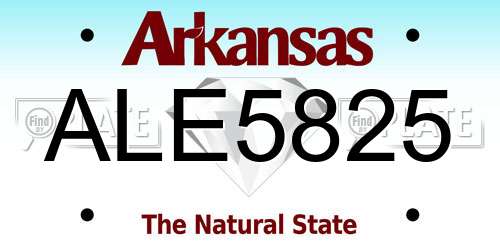 ALE5825 Arkansas License Plate