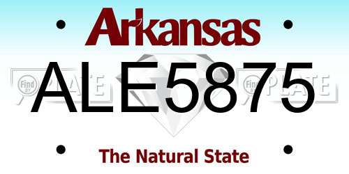 ALE5875 Arkansas License Plate