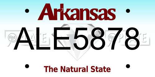 ALE5878 Arkansas License Plate