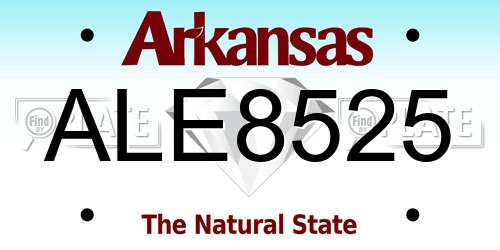 ALE8525 Arkansas License Plate