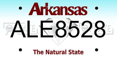 ALE8528 Arkansas License Plate