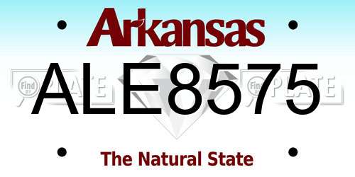 ALE8575 Arkansas License Plate