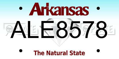 ALE8578 Arkansas License Plate