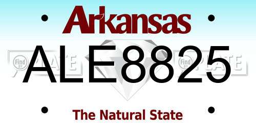 ALE8825 Arkansas License Plate