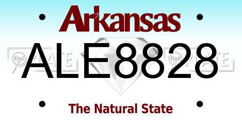 ALE8828 Arkansas License Plate