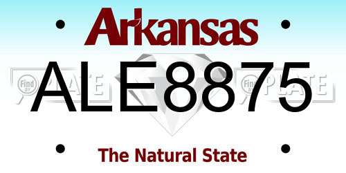 ALE8875 Arkansas License Plate