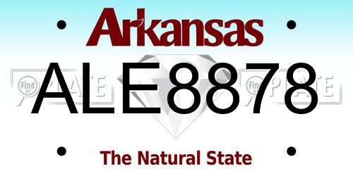 ALE8878 Arkansas License Plate