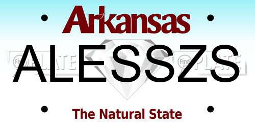 ALESSZS Arkansas License Plate