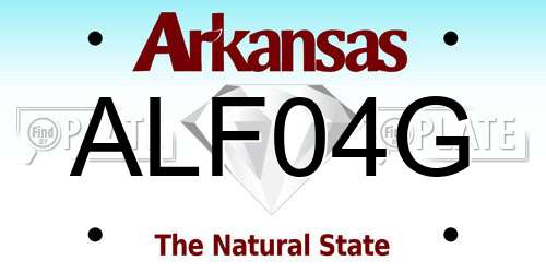 ALF04G Arkansas License Plate