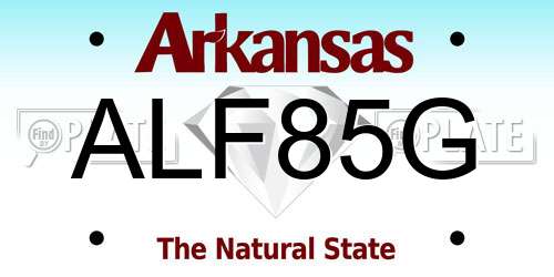 ALF85G Arkansas License Plate