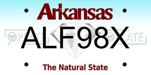 ALF98X Arkansas License Plate