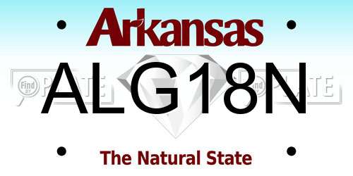 ALG18N Arkansas License Plate
