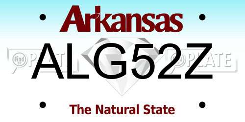 ALG52Z Arkansas License Plate