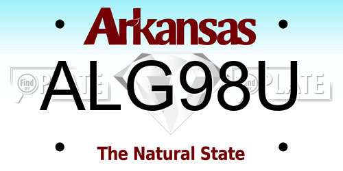 ALG98U Arkansas License Plate