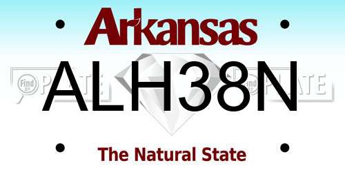 ALH38N Arkansas License Plate