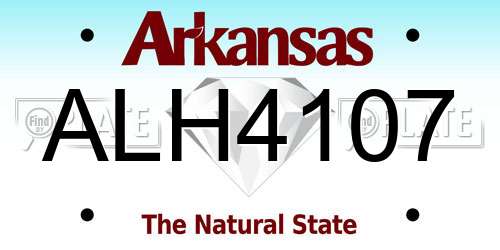 ALH4107 Arkansas License Plate
