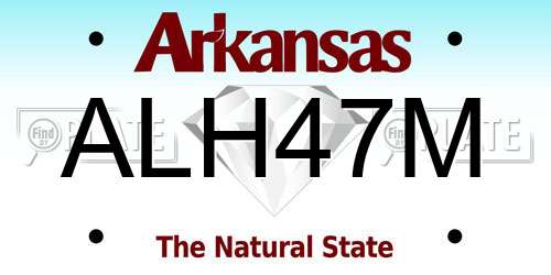 ALH47M Arkansas License Plate