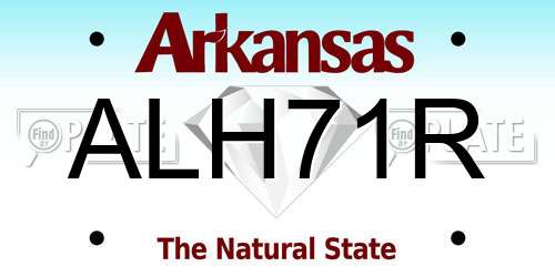 ALH71R Arkansas License Plate